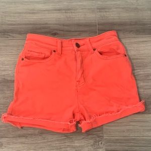 Orange high rise shorts